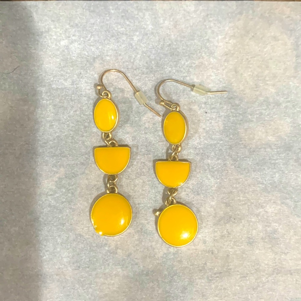 Earrings gold and yellow 2 inches long